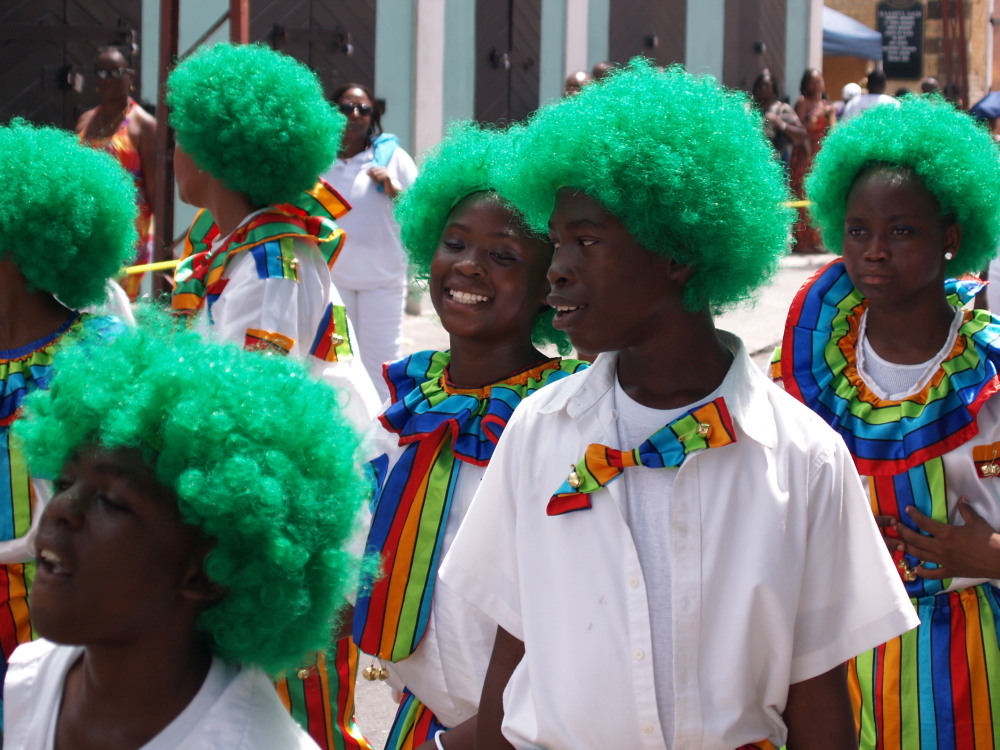 With their green wigs, Cruzan Clowns seem to be in a St. Patrick's Day spirit.