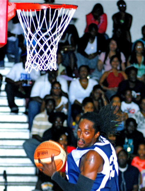 Karl John hauls in a rebound for the Hoyas, who held a 45-26 advantage in that stat.