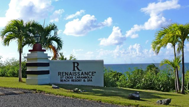The entrance to the Marriott Renaissance Beach Resort on St. Croix's north shore.