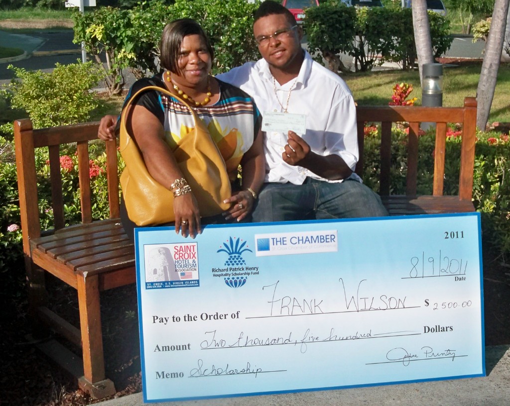 Scholarship recipient Frank Wilson (right) and proud mom Cabrielle Regis pose were overjoyed at news of the award.