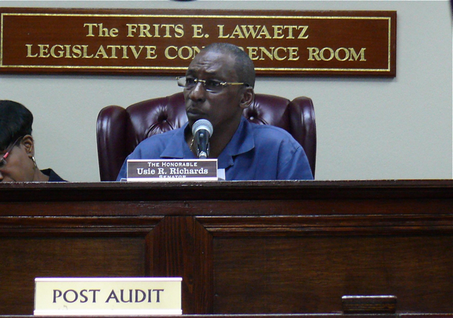Sen. Usie Richards speaks during the Rules Committee meeting.