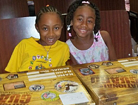 Sydeajah Francois (left), daughter of VING Sgt. Khadija Francois, and Jessamine Willock, daughter of Spec. Pamella Khan.
