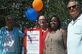 (From left) Judith Richardson, Dee Baecher-Brown, United Way Executive Director Cherise Creque-Quain and Ricardo Charaf celebrate the opening of the Born Learning Trail.