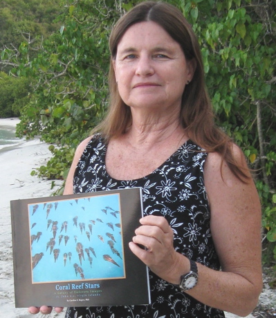 Caroline Rogers with her book, 'Coral Reef Stars.'