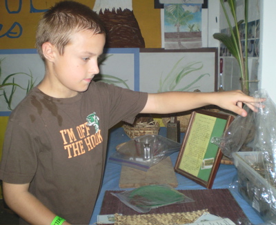 Chase French from Manor School checks out compost material the school had on display.