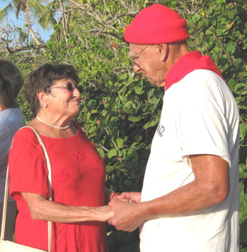 Barbara and John Achzet, married 62 years, renew their vows at Trunk Bay ceremony.