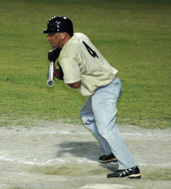 The Vikings' Carlos Morales squares to bunt during his team&rsquo;s four-run fourth 