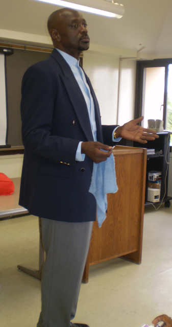 CROP's Reuben Dowling speak at UVI recently.