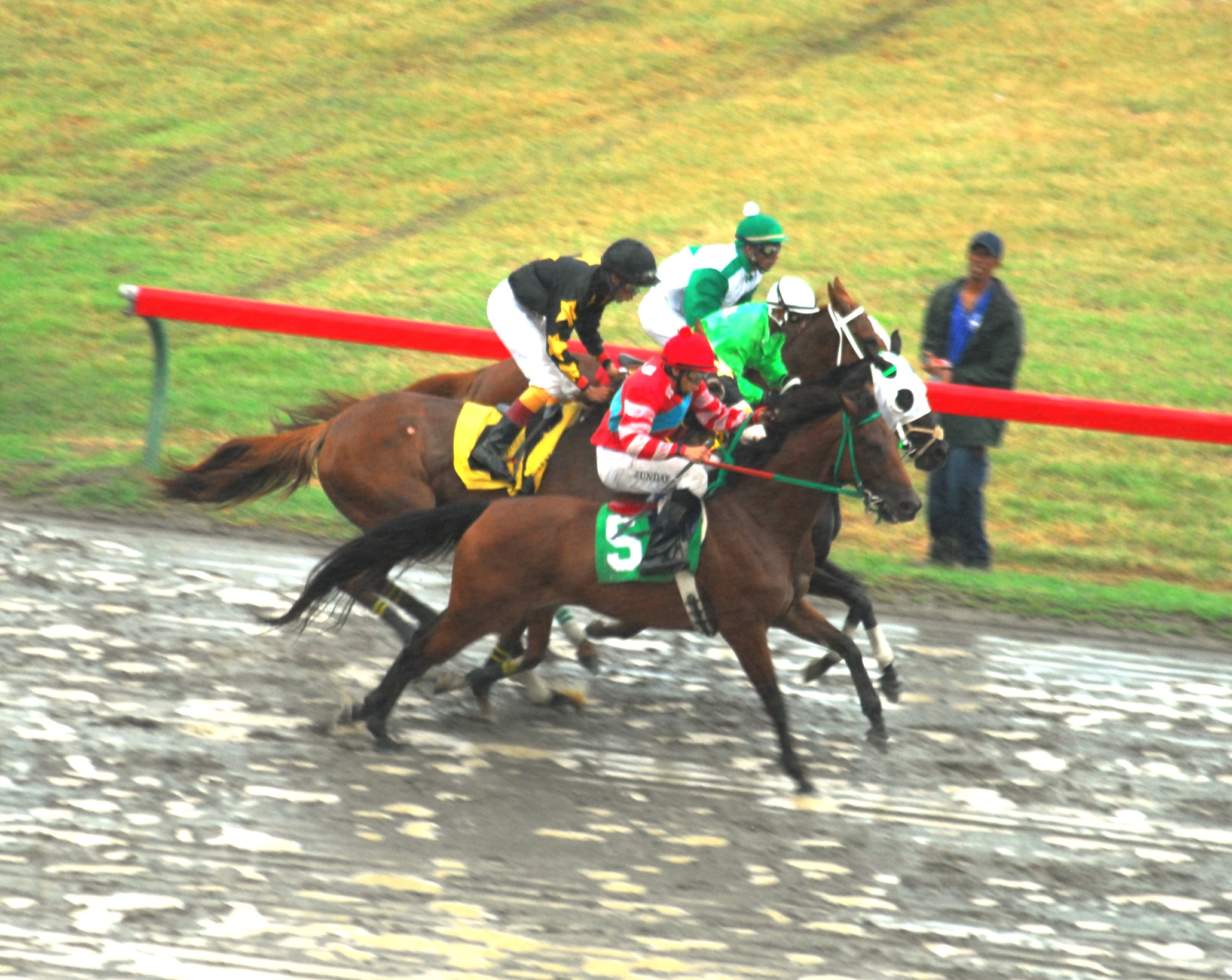 Sloppy conditions could not stop the show at the Randall “Doc” James race track Sunday.