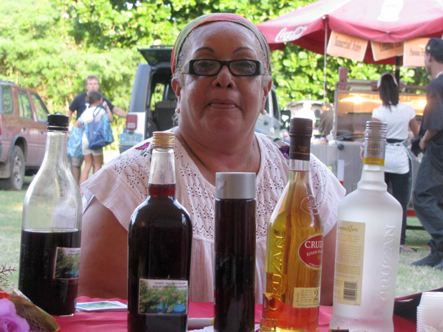 Sandra Phaire, 'the new kid on the block,' with her winning guavaberry rum.