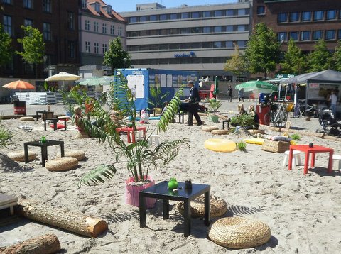 The beach created in Aarhus Square.