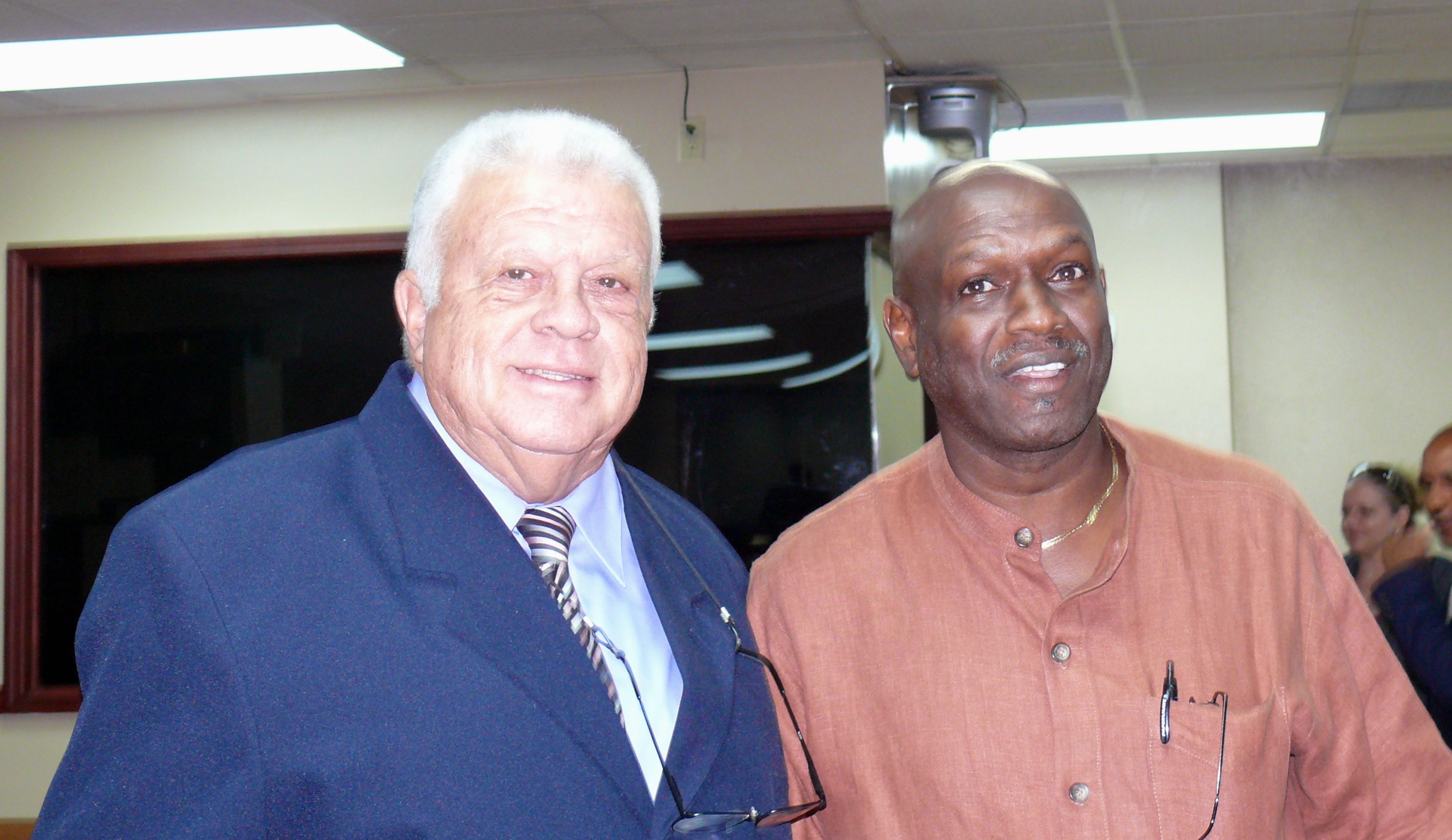 Casino Control Commission nominee Henry Richardson with Sen. Carlton "Ital" Dowe  at Thursday's nomination hearing.