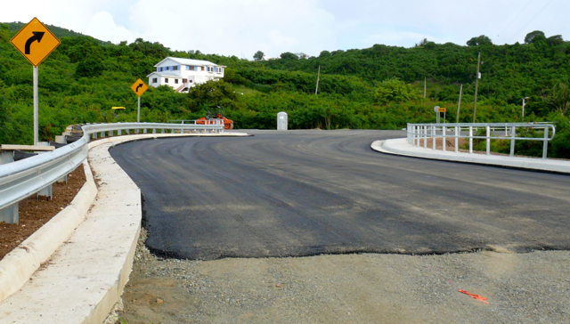 The Christiansted Bypass, photographed recently, is on schedule.