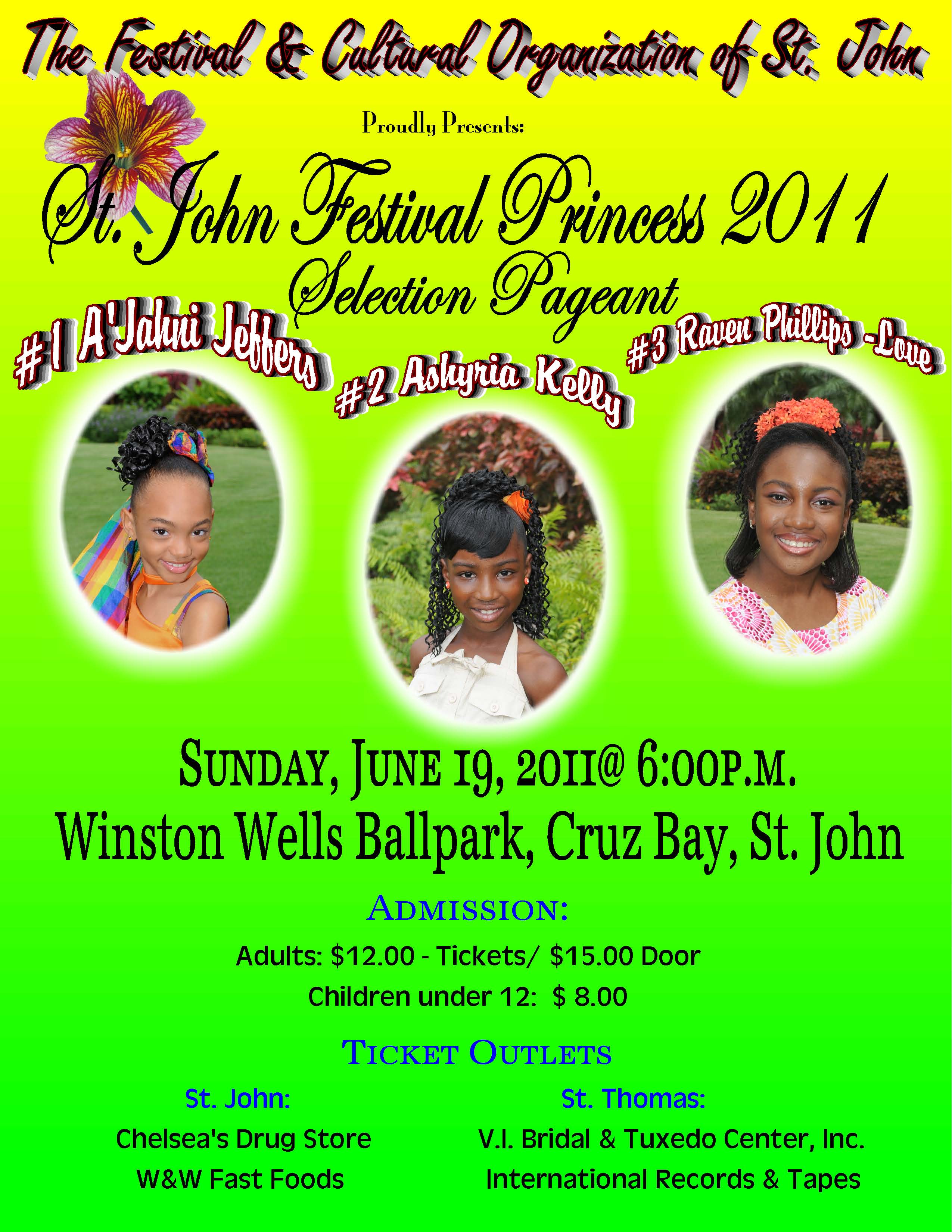St. John's young ladies will vie for the title of Festival Princess on June 19.