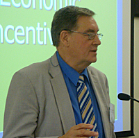 Paul Connett was a sharp critic of incinerator waste-to-energy progams at the conference.