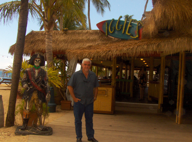 Richard Doumeng pauses in front of Iggie's, part of his Bolongo Bay Beach Resort. 