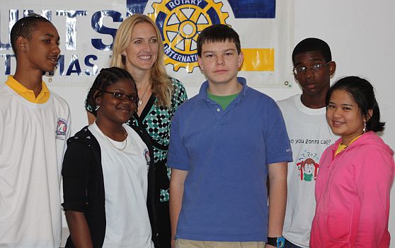 Raheem Knight, JuLysah Willock, coach Michele Garcia, Jerrad Havermann, Osaze Newton and Mary Buendia (pictured from left) will represent the territory at the national Mathcounts competition in May.