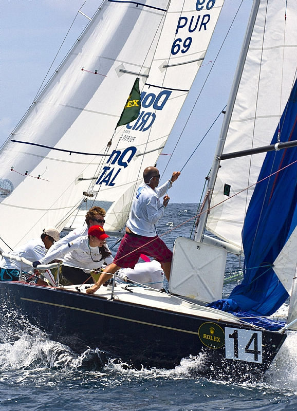 Team Intac, headed by William Bailey of St. Thomas, sails to victory Sunday.