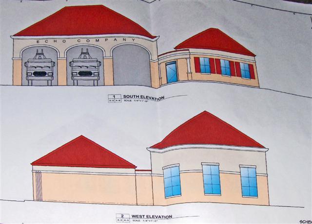 Plans for the proposed Dorothea fire station.
