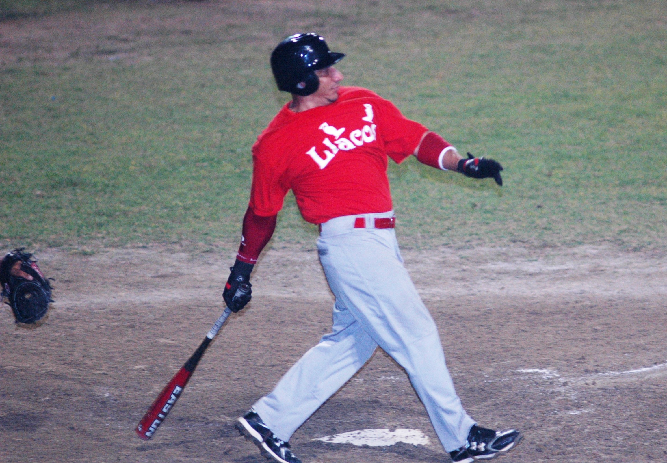 Monarchs Carlos Morales blasts a solo shot to deep right in the fifth inning.