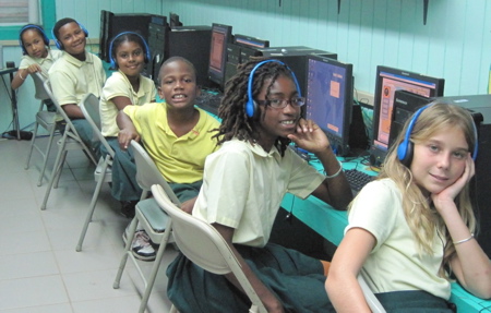 Participants in Guy Benjamin School's after school program love working on the computers.