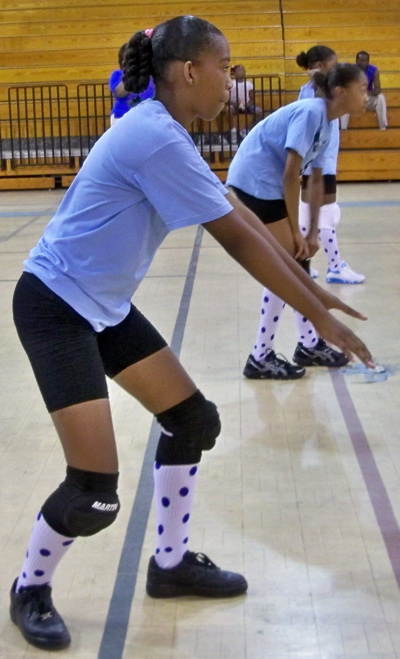 Members of High Performance Volleyball practice.