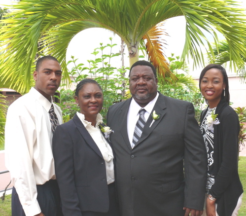 V.I. Superior Court Judge Harold Willocks with wife Yvette Stanley Willocks, son Harold Alexander and daughter Saida after Willocks' swearing-in ceremony Friday.