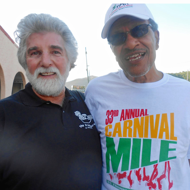 Fruit Bowl owner Marty  Goldberg and STAR administrator Roy Wattlinggon enjoyed Sunday's race.