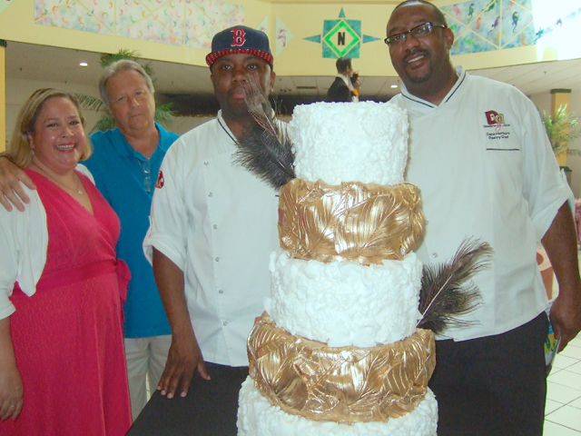 From left, Mike and Sandy Malone, Robert Self and Chef Dana Herbert were featured guests at Sunday's Wedding Expo.