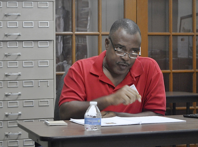 Leayle Robinson talks about interviewing Virgin Islands centenarians Saturday at the Caribbean Genealogy Library.