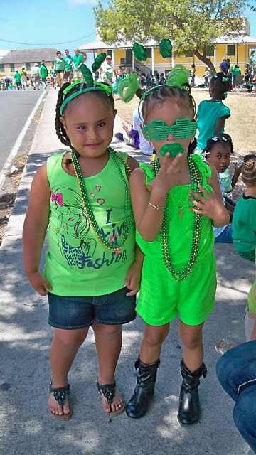 Migdalia Melendez,4, and Asali Cruz, 3, are dressed for the celebration. 