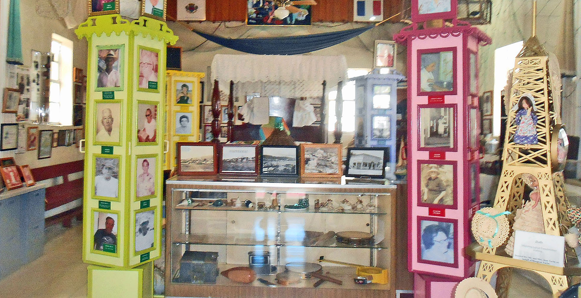 Photos and other items fills the museum's shelves.