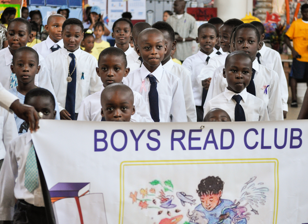 Ulla F. Muller Elementary School's Boys Read Club took part Saturday in the Education Expo.