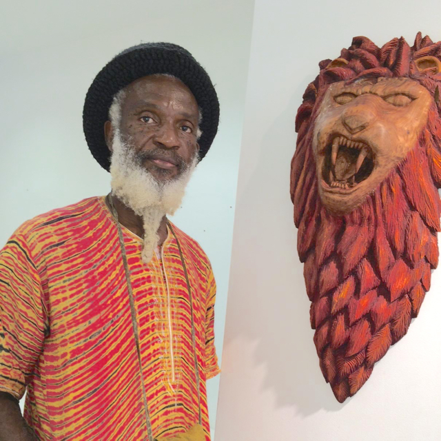Afreekan Southwell with his lion.