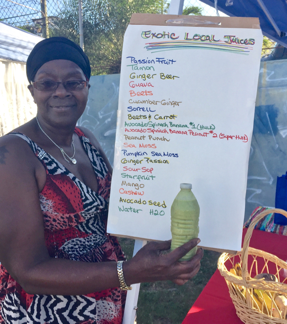Rehenia 'The Juice Lady' Fraser-Phillip stands with one of her signature healthy mixtures in hand.