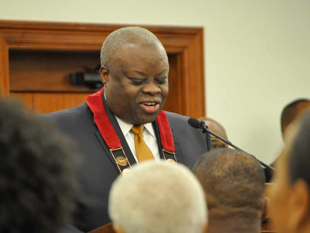 Gov. Kenneth E. Mapp delivers his second State of the Territory speech Monday. (David Knight Jr. photo)
