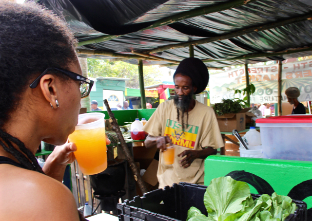 Farmer of the Year Nevon &ldquo;Ras Imani&rdquo; DeCastro delights customers with his homegrown juices.
