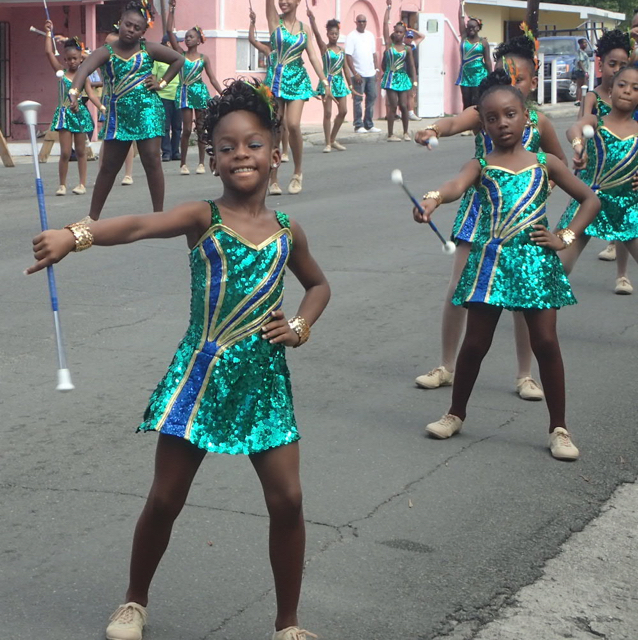 The St. Croix Majorettes perform in Friday's Children's Parade in Frederiksted.
