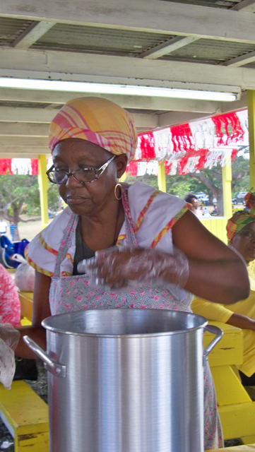 Natalie Ballantine demonstrates how to make red pea soup.