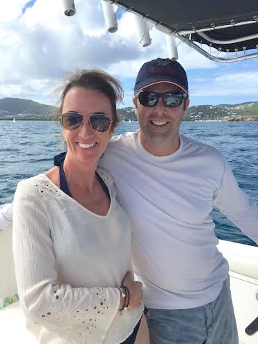 Import Supply owners Charlotte Wardell and husband Mark van den Driessche take a break on the water.