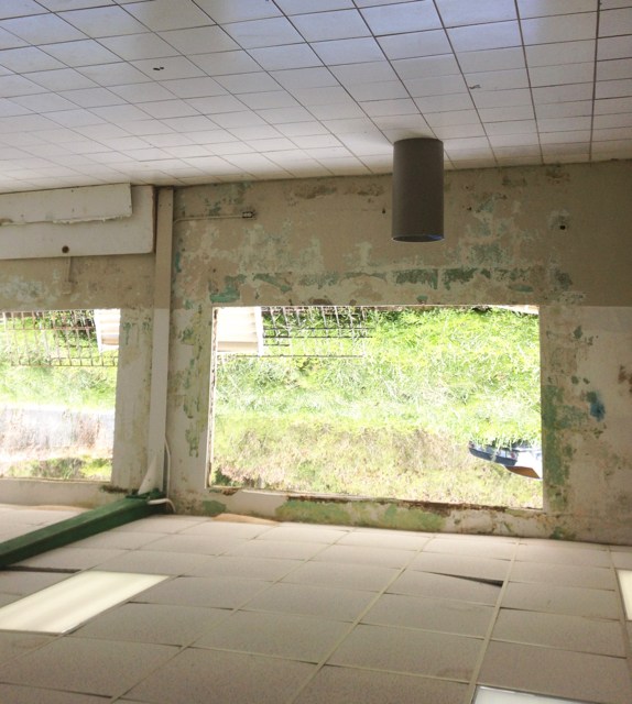 Workers gutted the inside of the Junior ROTC building at Charlotte Amalie High School before completely rebuilding it. (Photo by V.I. Department of Education)