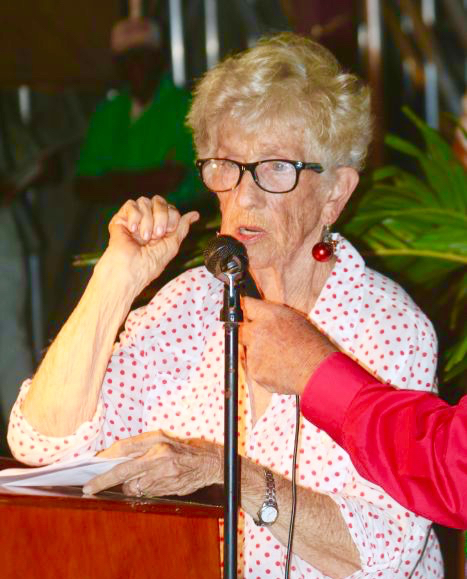 Longtime resident Molly Morris speaks Sunday about how Frenchtown has changed &ndash; and how it has remained the same.