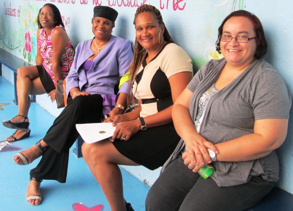 Assistant Principal Lisa Penn, Superintendent Jeanette Smith-Barry, Principal Dionne Wells and support staff Luana Powell.