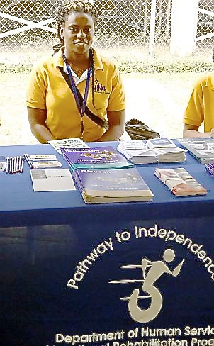 Laticia Ramsey was at the We Care Fair to speak about the Department of Human Services' vocational rehabilitation prorgram.