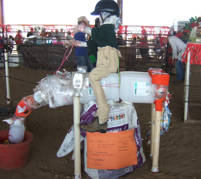 The Pony Club created a horse made of recycled materials for the CANimal Caper recycling contest.