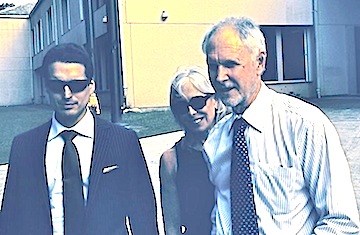 Attorneys Danny Cevallos, Gordon Rhea and paralegal Catherine Rhea discuss the verdict outside V.I. Superior Court on St. Croix.