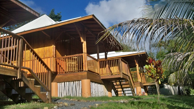 Bamboo cottages at Discov ery Grove.