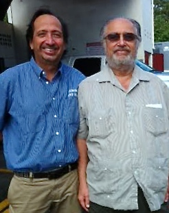 Enrique Emilio Rodriguez, left, and father Enrique Pedro Rodriguez at the family business, Rodriguez Auto Parts.