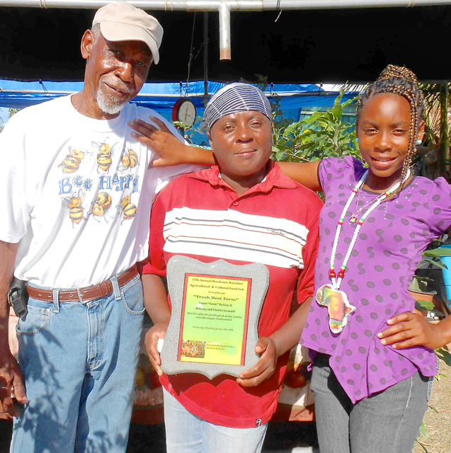 Farm Team of the Year, from left, Charles Leonard, Jeanne 'Fatie' Desion and Britany Leonard.