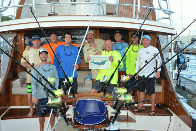 The team aboard Indigo had first-day honors in the July Open Billfish Tournament. (Photo by Dean Barnes)